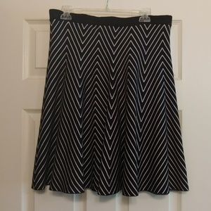 Black and white striped skirt